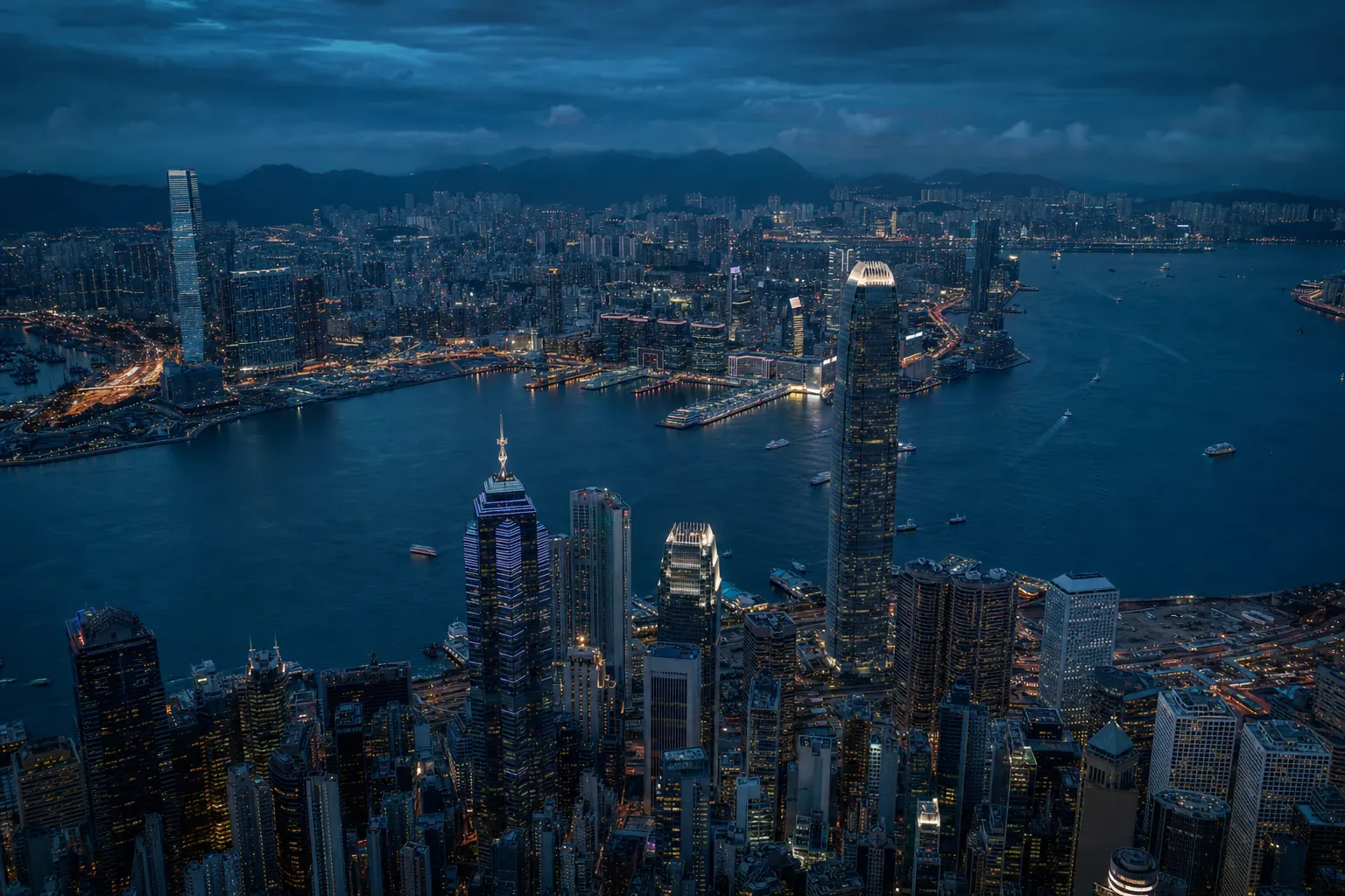 香港中環商業區天際線